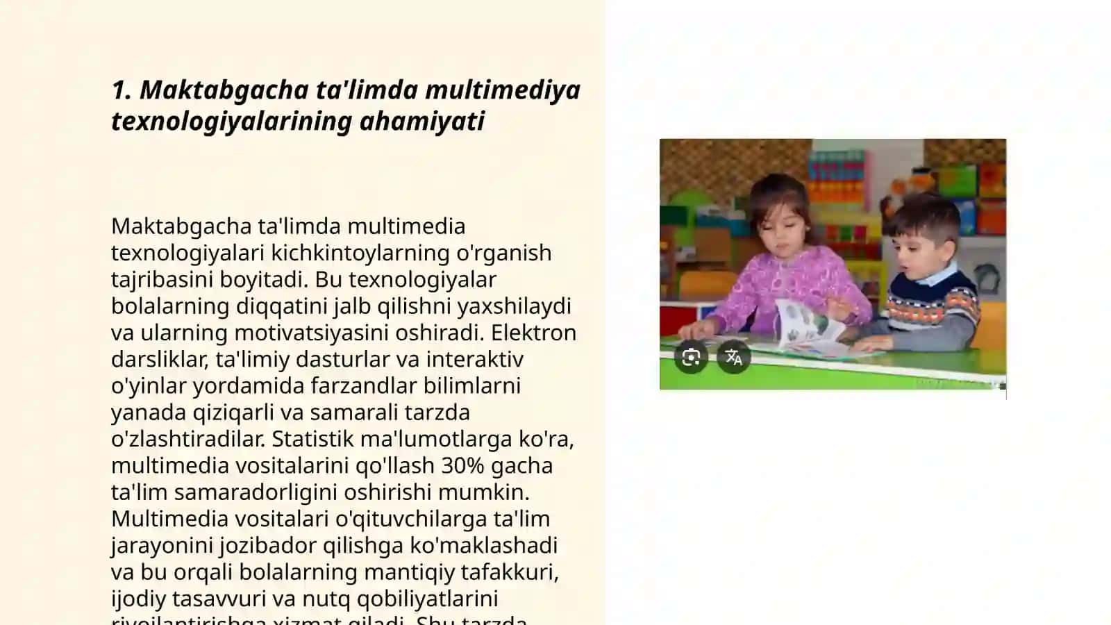 Maktabgacha talim tashkilotida multimediya vositalarini qoʻllash 3