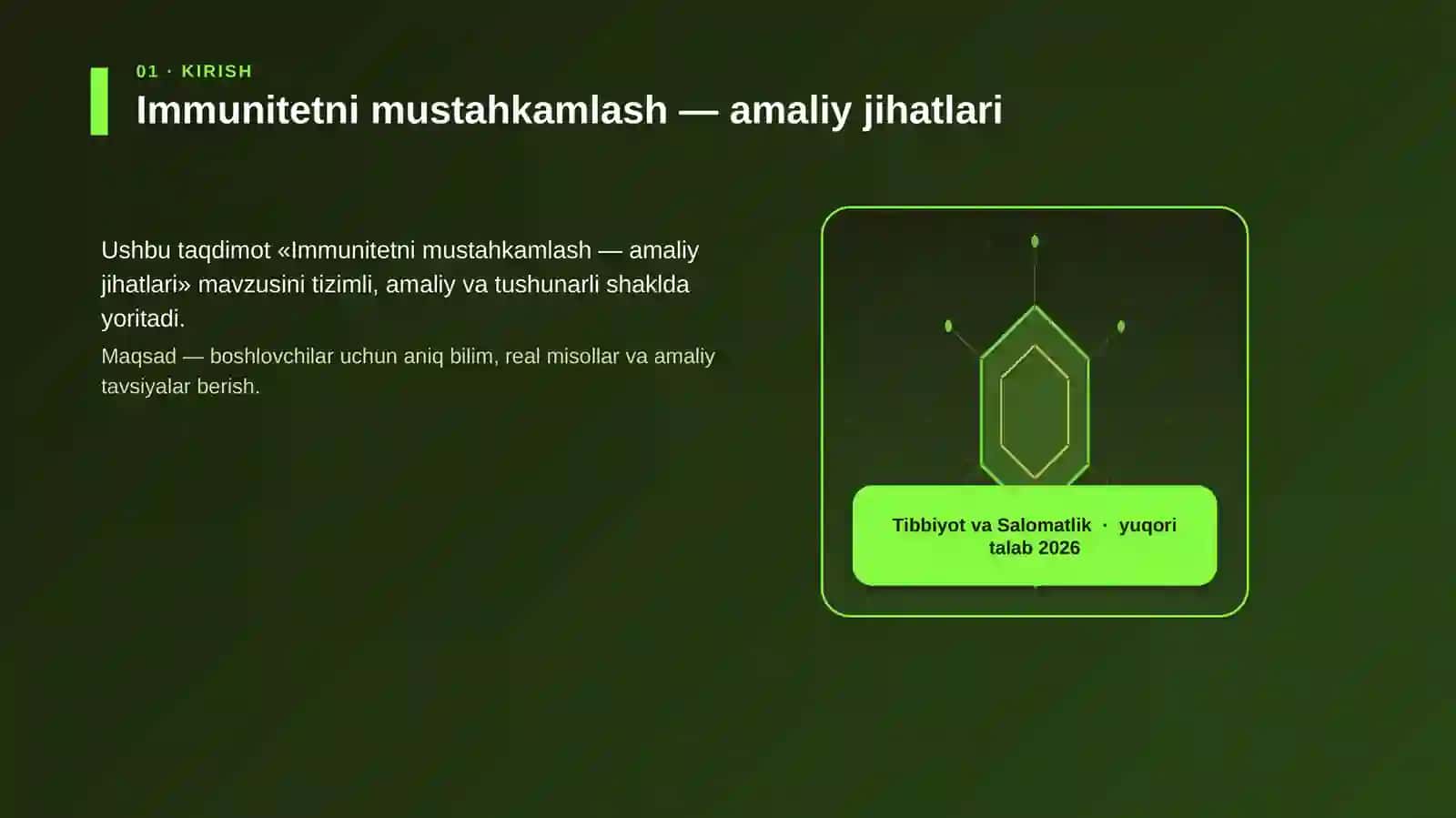 Immunitetni mustahkamlash — amaliy jihatlari 3