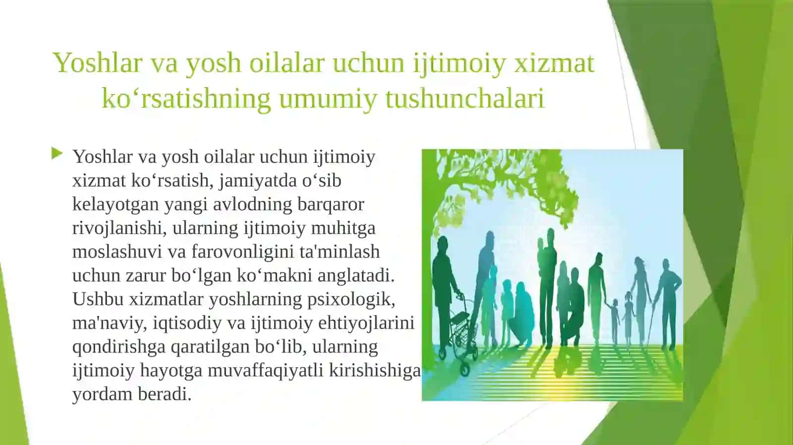Turli toifadagi oilalar va bolalarga ijtimoiy xizmat koʻrsatish huquqini anqlash 3