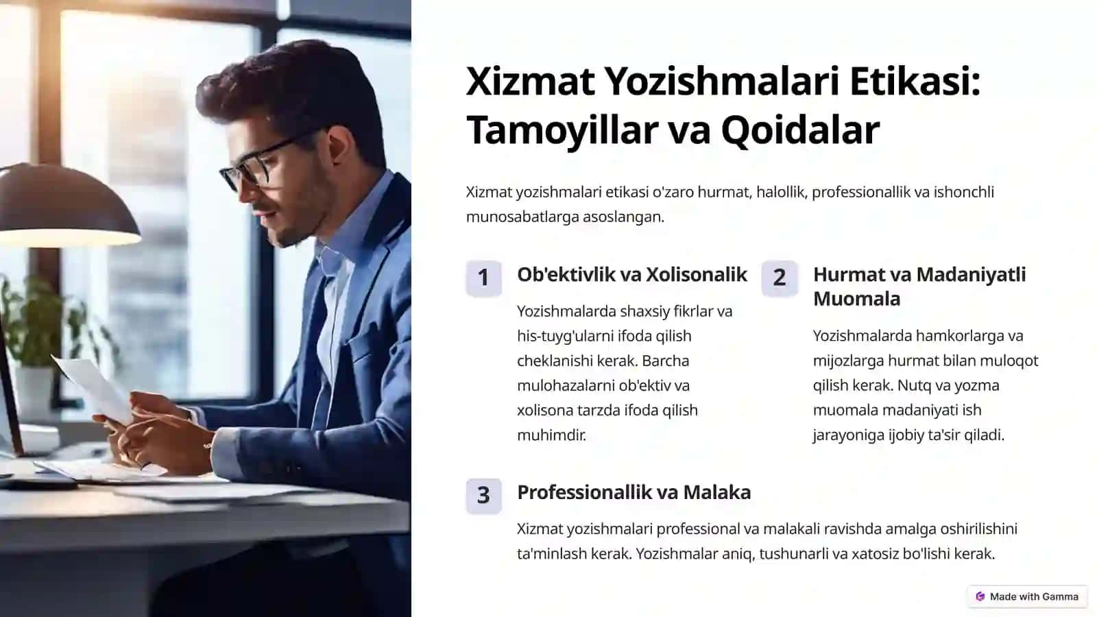 Xizmat Yozishmalari: Etika va Huquqiy Asoslar 3