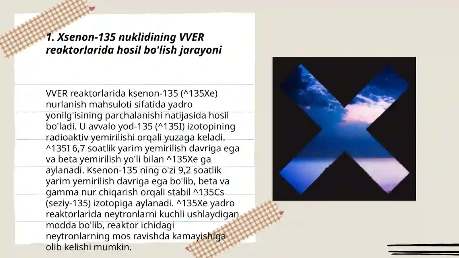 VVER reaktorlarining ksenon -135 aynish holatini o'rganish 3