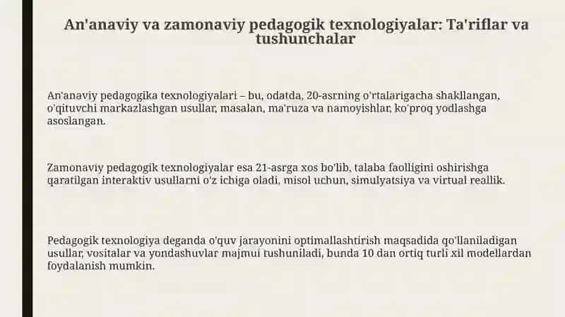 Ananaviy va zamonaviy pedagogik texnologiyalarning harbiy taʼlimda qo'llash qoidalari 3