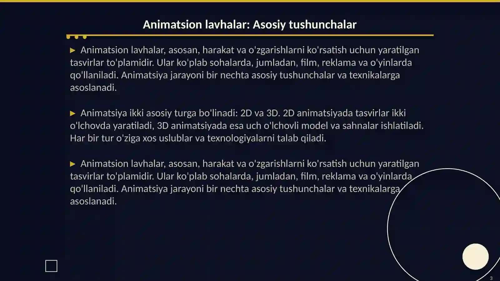 Animatsion lavhalarni yaratish va ishlov berish vositalari va manbalari 3