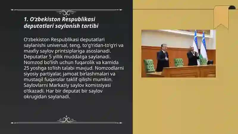 Oʻzbekiston Respublikasi deputatlari saylanish tartibi 3