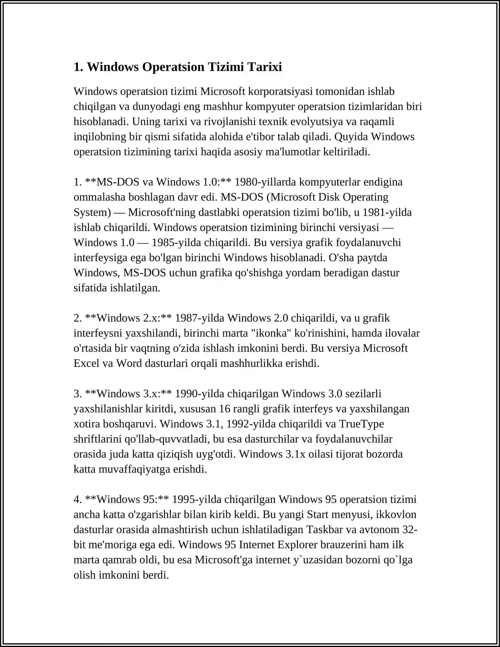 WINDOWS OPERATSION TIZMI 3