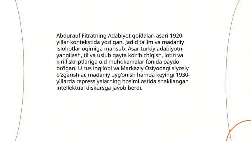 Fitratning "Adabiyot qoidalari" va Chólponning "Adabiyot nadir" tahlili 3