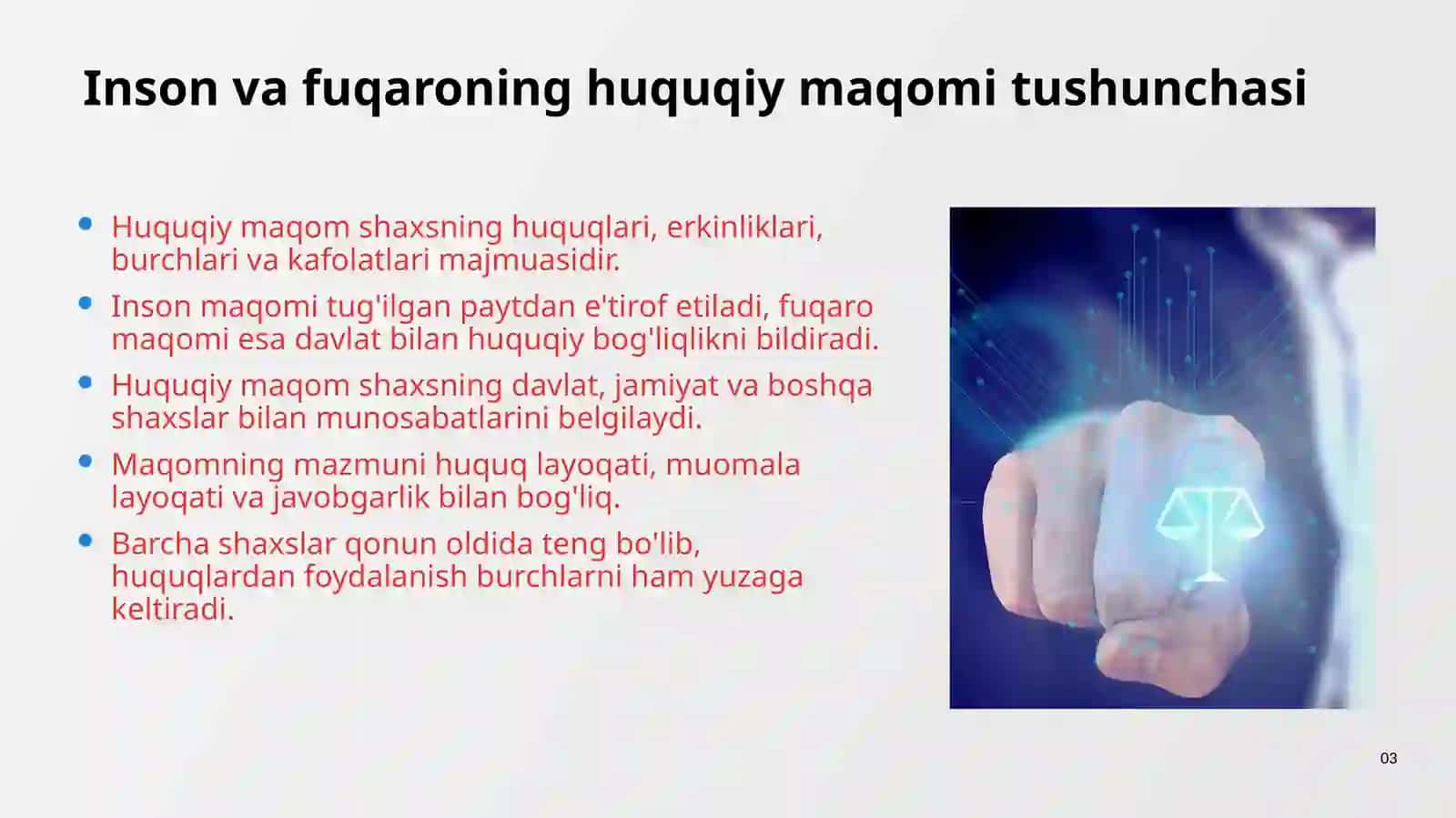 Inson va fuqaroning jamiyat hamda davlatdagi huquqiy o'rni 3