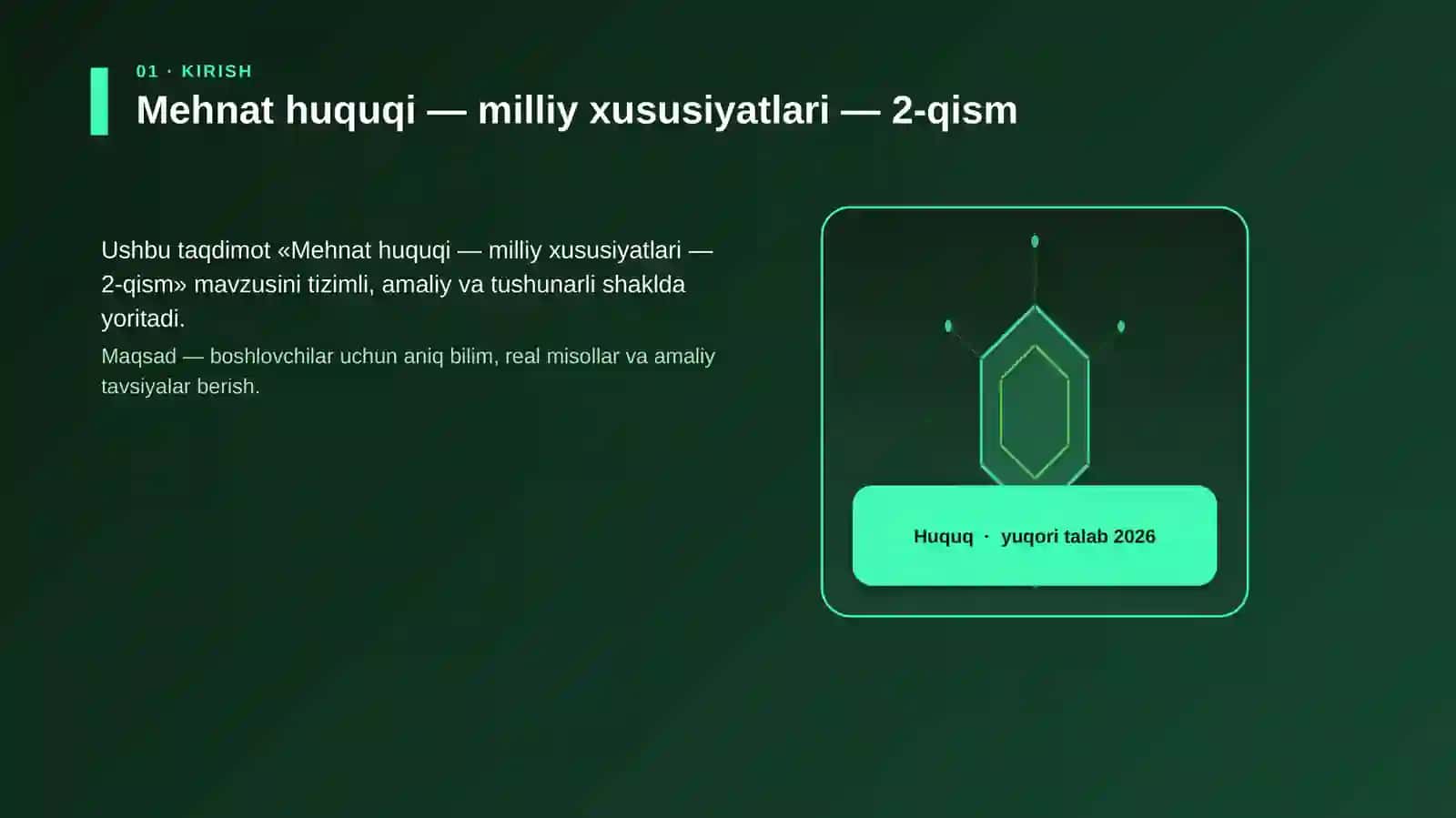 Mehnat huquqi — milliy xususiyatlari — 2-qism 3