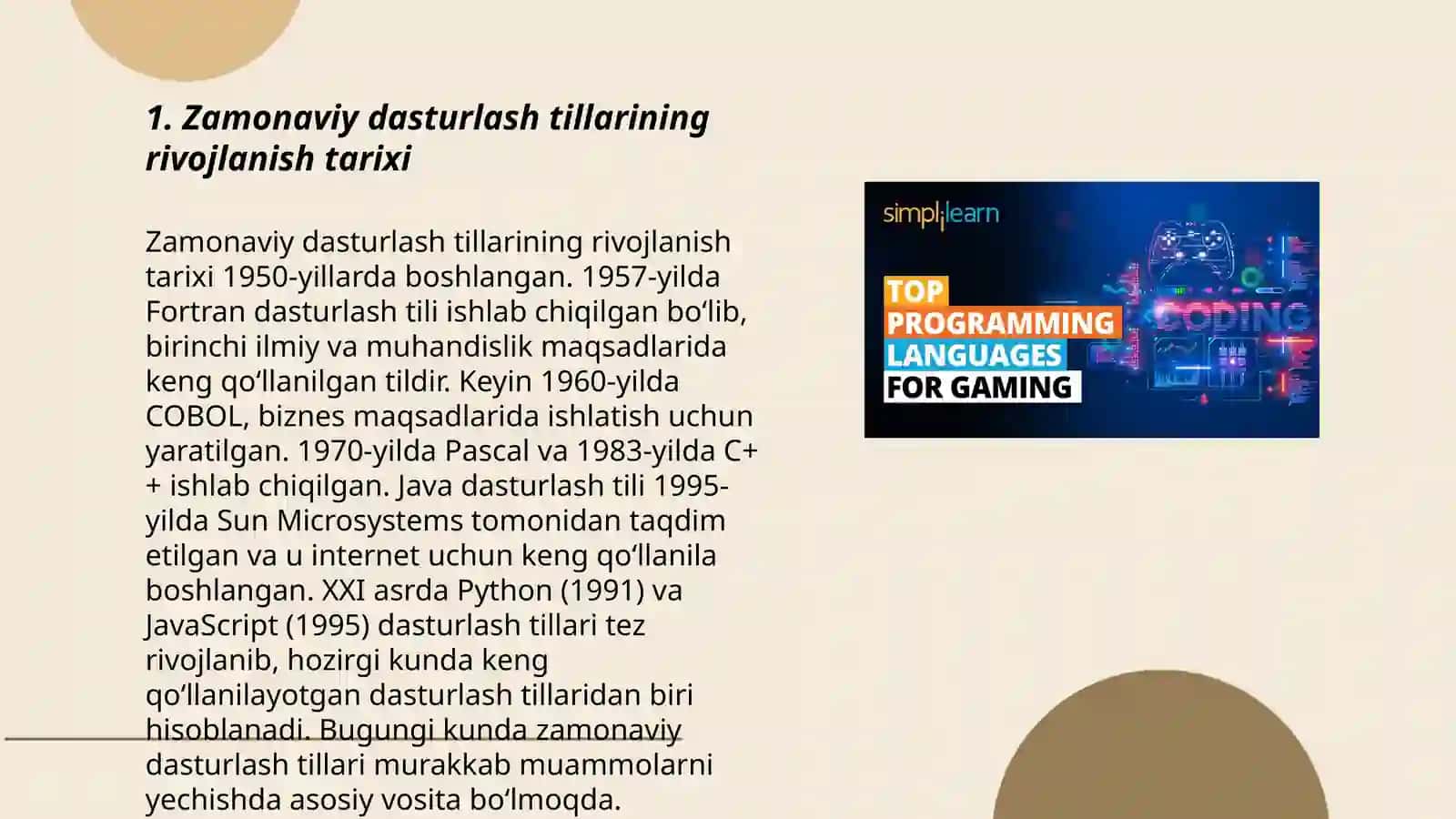 Zamonaviy dastur tilari 3