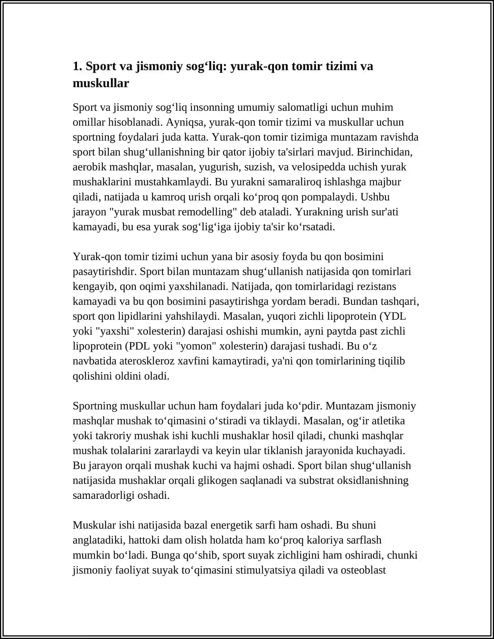 SPORT VA UNING INSON HAYOTIDAGI O‘RNI 3