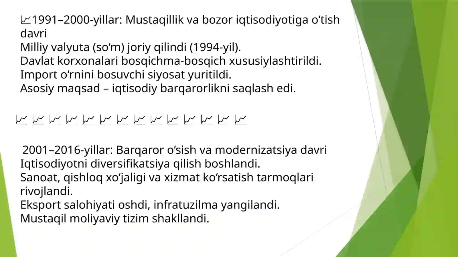 O’zbekiston iqtisodiy tizimining xususiyatlari va rivojlanish bosqichlari 3