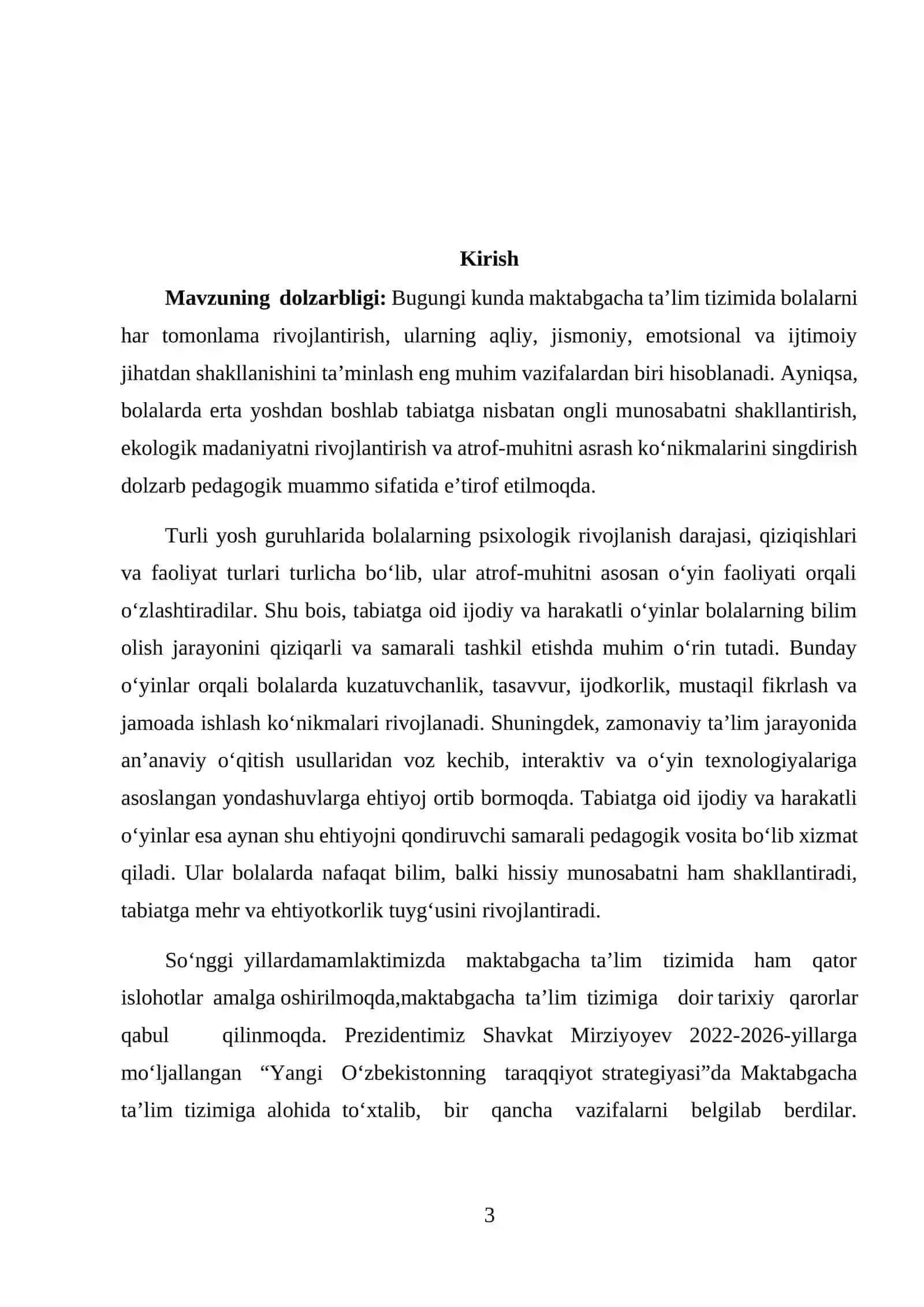 Turli yosh guruhlarda tabiatga oid ijodiy va harakatli o’yinlarning ahamiyatini yoritish 3