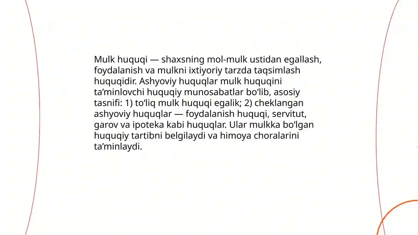 Mulk huquqini ashyoviy huquqlar bilan himoya qilish 3