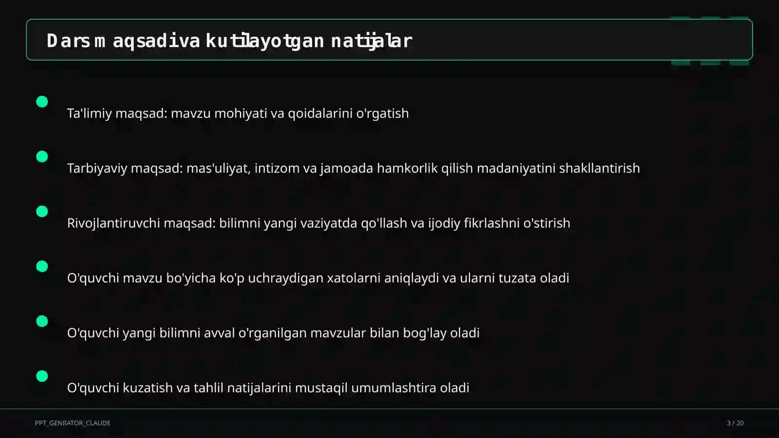 Unli va undosh tovushlarning tasnifi (5-sinf) 3