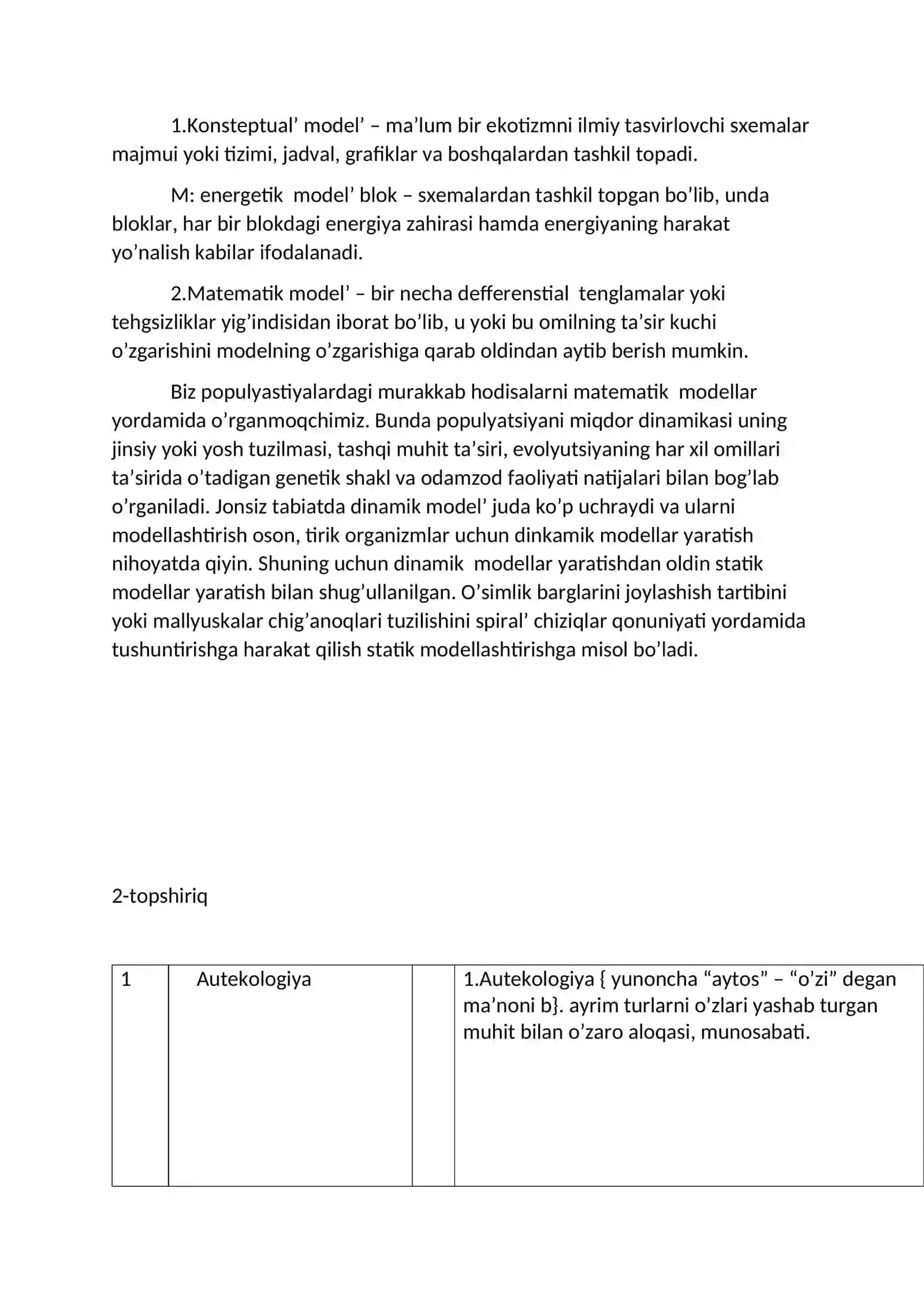 Ekologiya va atrof muhit muhofazasi 3