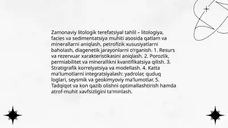 Zamonaviy litologik terefatsiyal tahlilning tasnifi 3