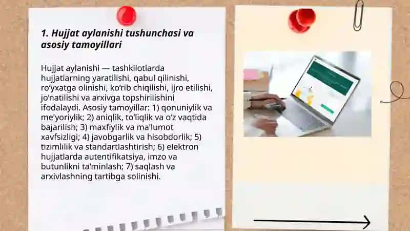 Hujjat aylanishi. Elektron hujjatlar 3