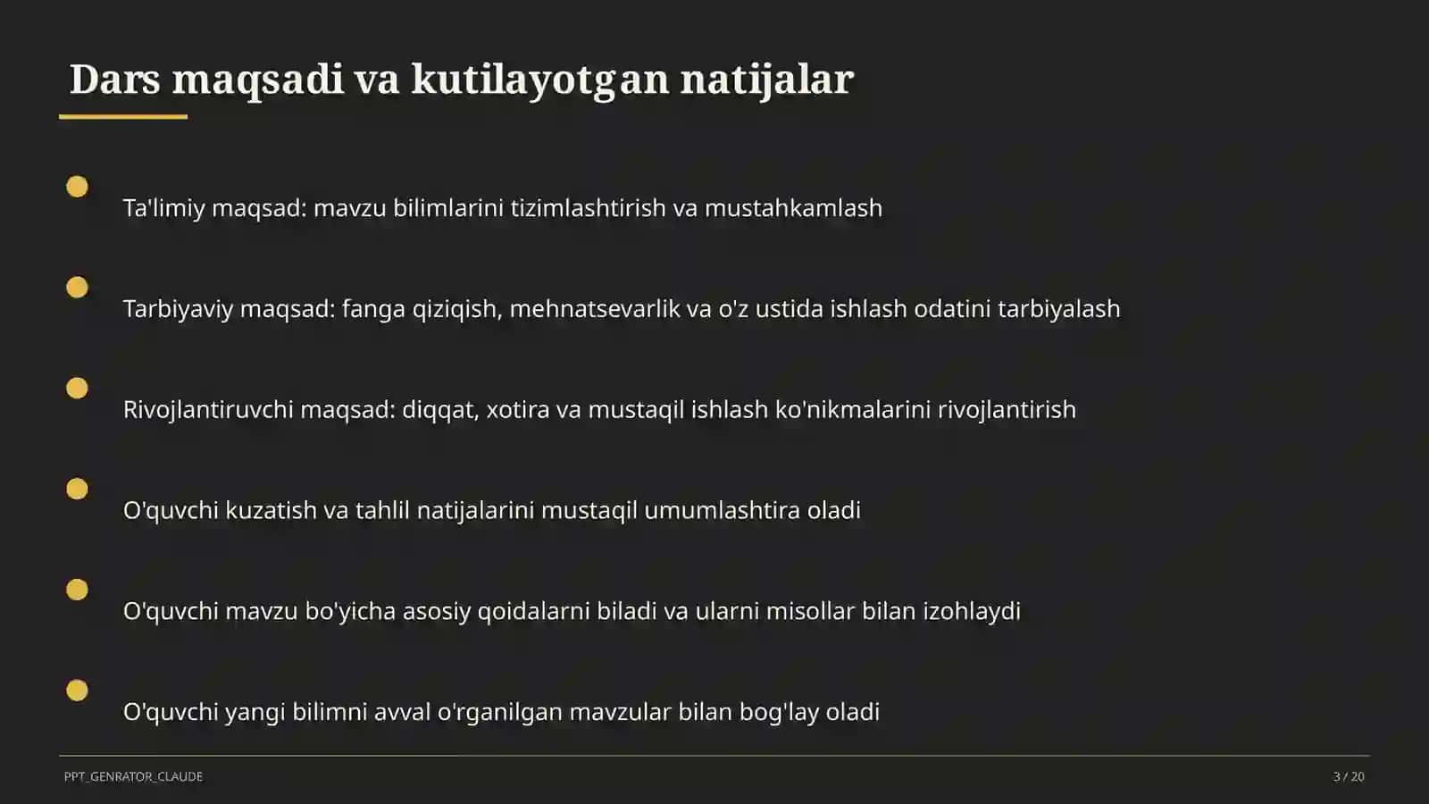 Comparative and superlative adjectives (6-sinf) 3