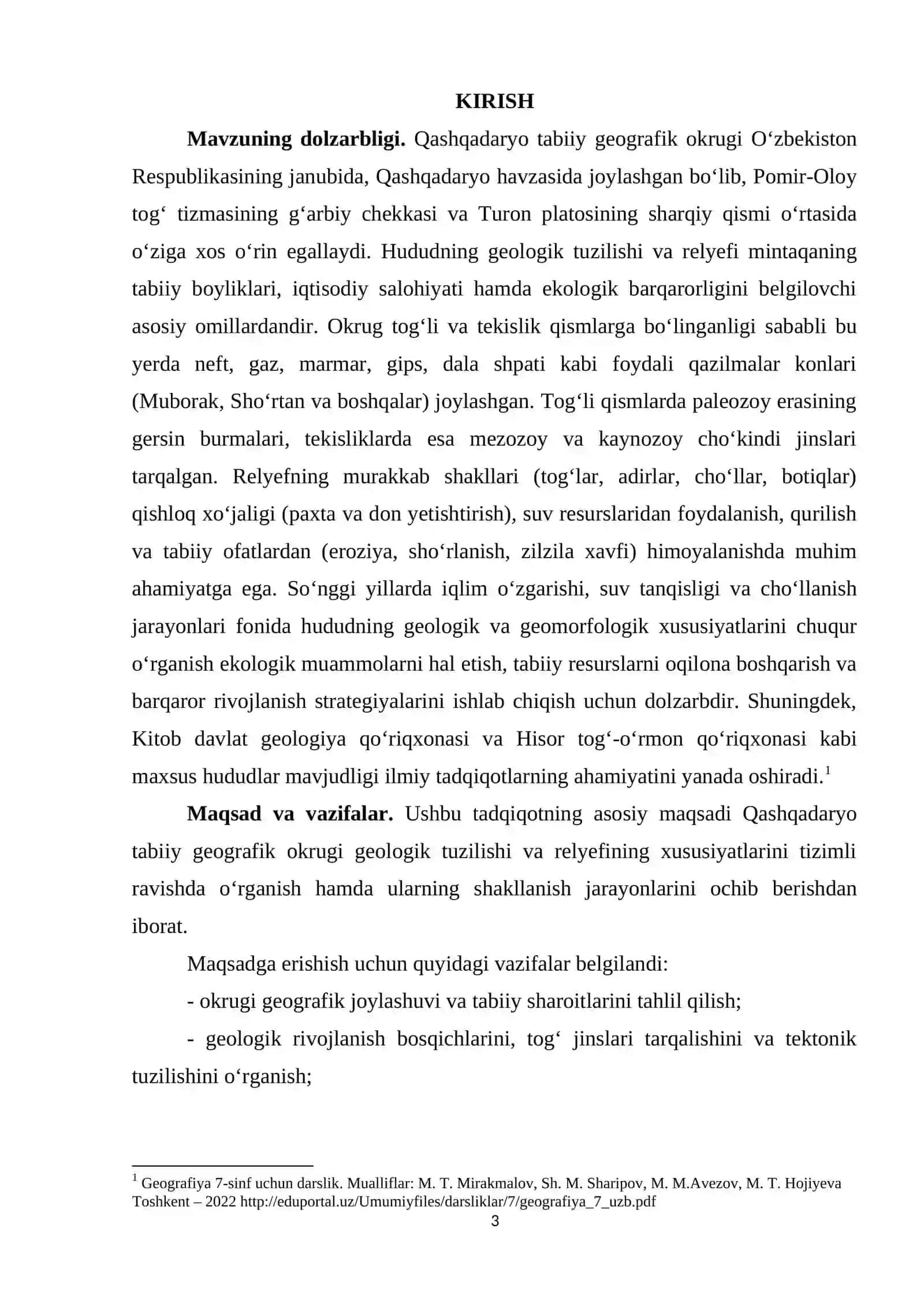 «Qashqadaryo okrugi geologik tuzilishi va relyefi» 3