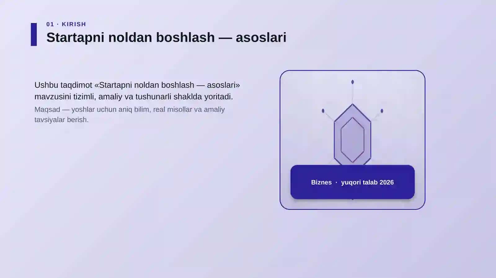 Startapni noldan boshlash — asoslari 3