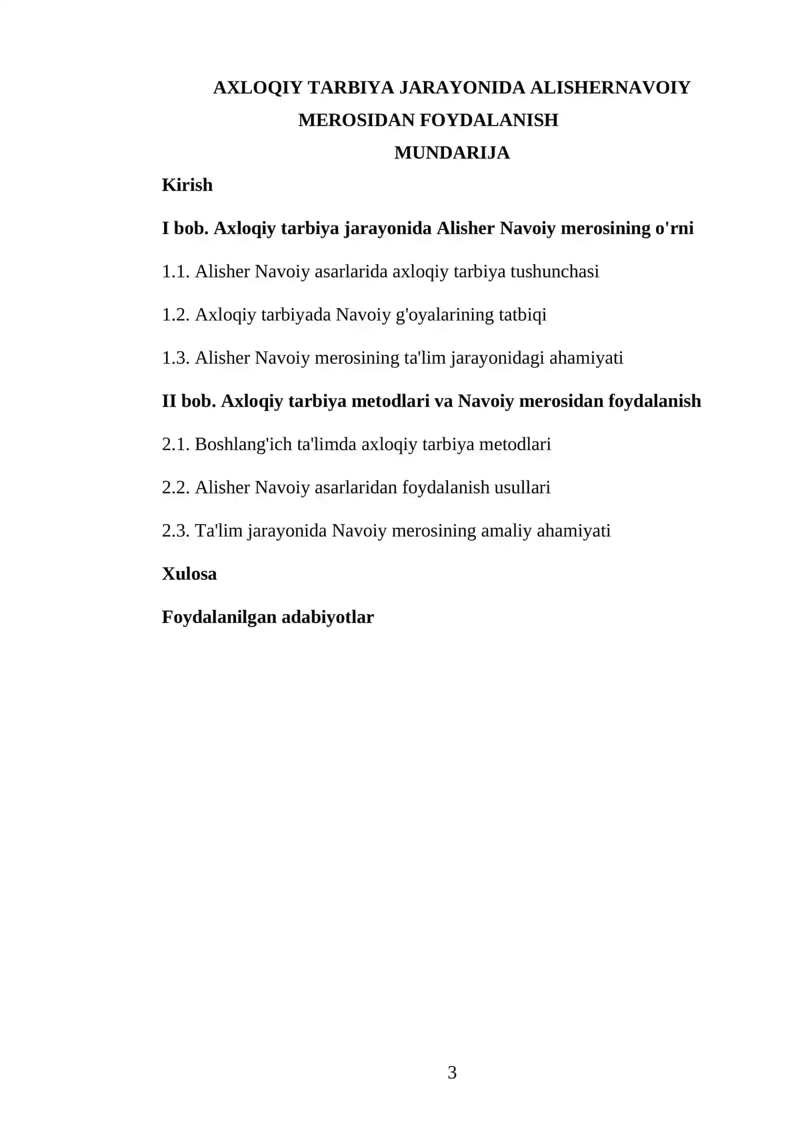 AXLOQIY TARBIYA JARAYONIDA ALISHERNAVOIY MEROSIDAN FOYDALANISH KURS ISHI 3