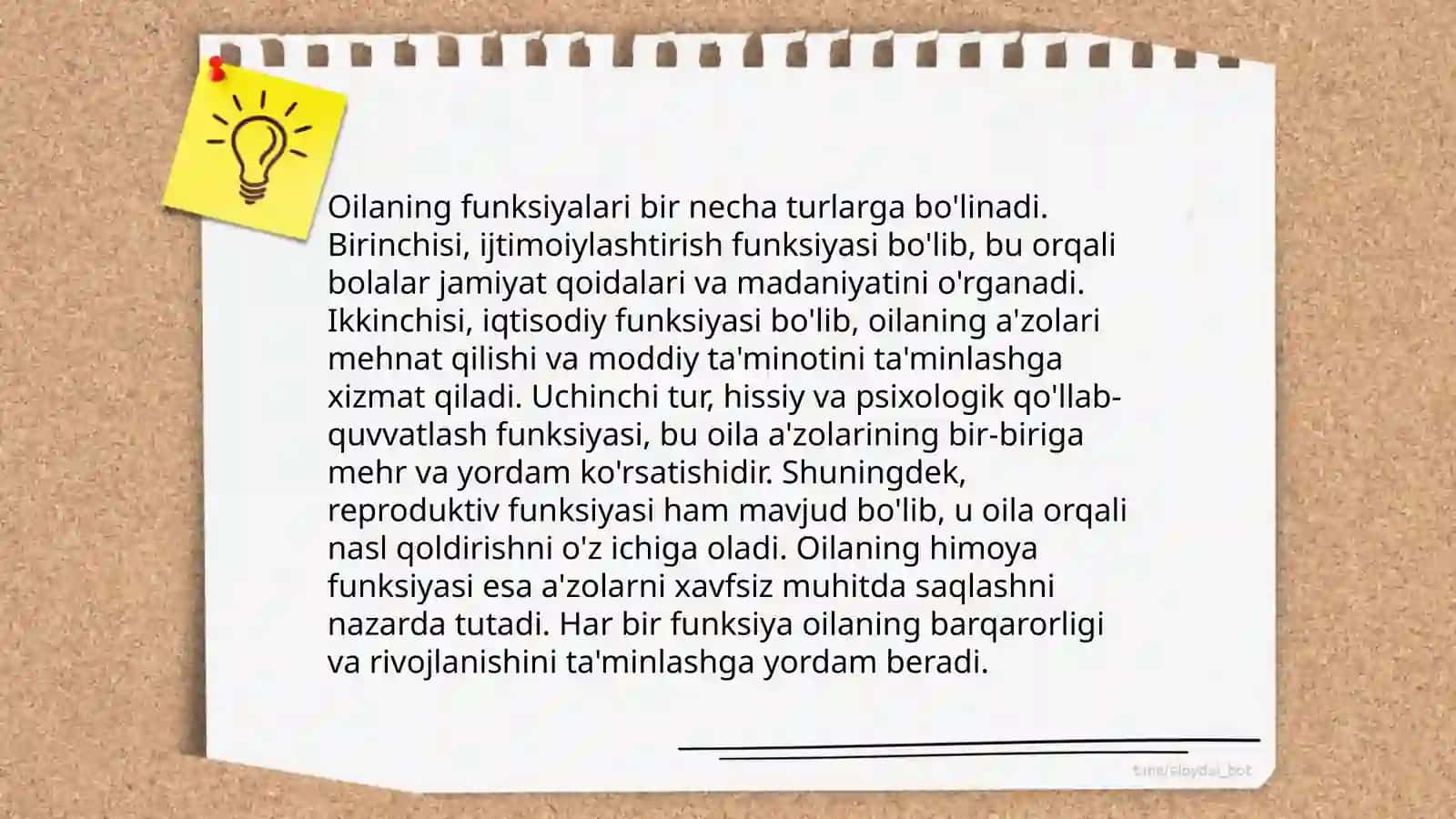 Oilada Funktsiyasi Turlari, Oilada Rollar Taqsimoti 3