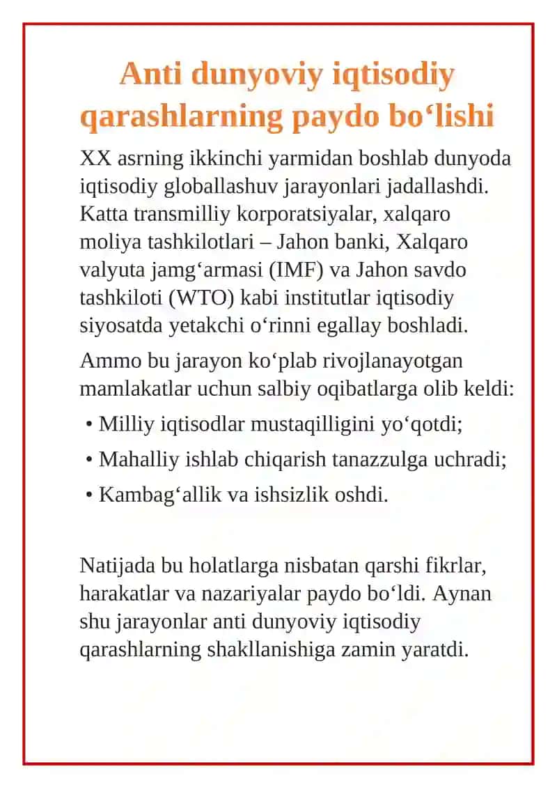 Anti dunyodagi iqtisodiy qarashlar 3