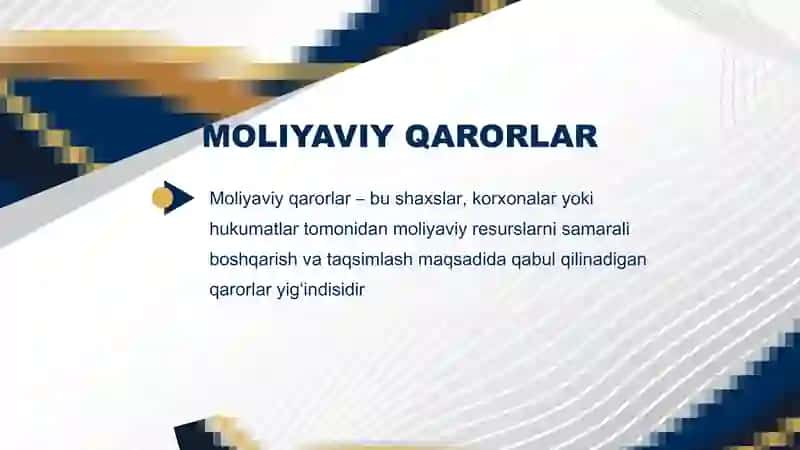 Moliyaviy qarorlar 3
