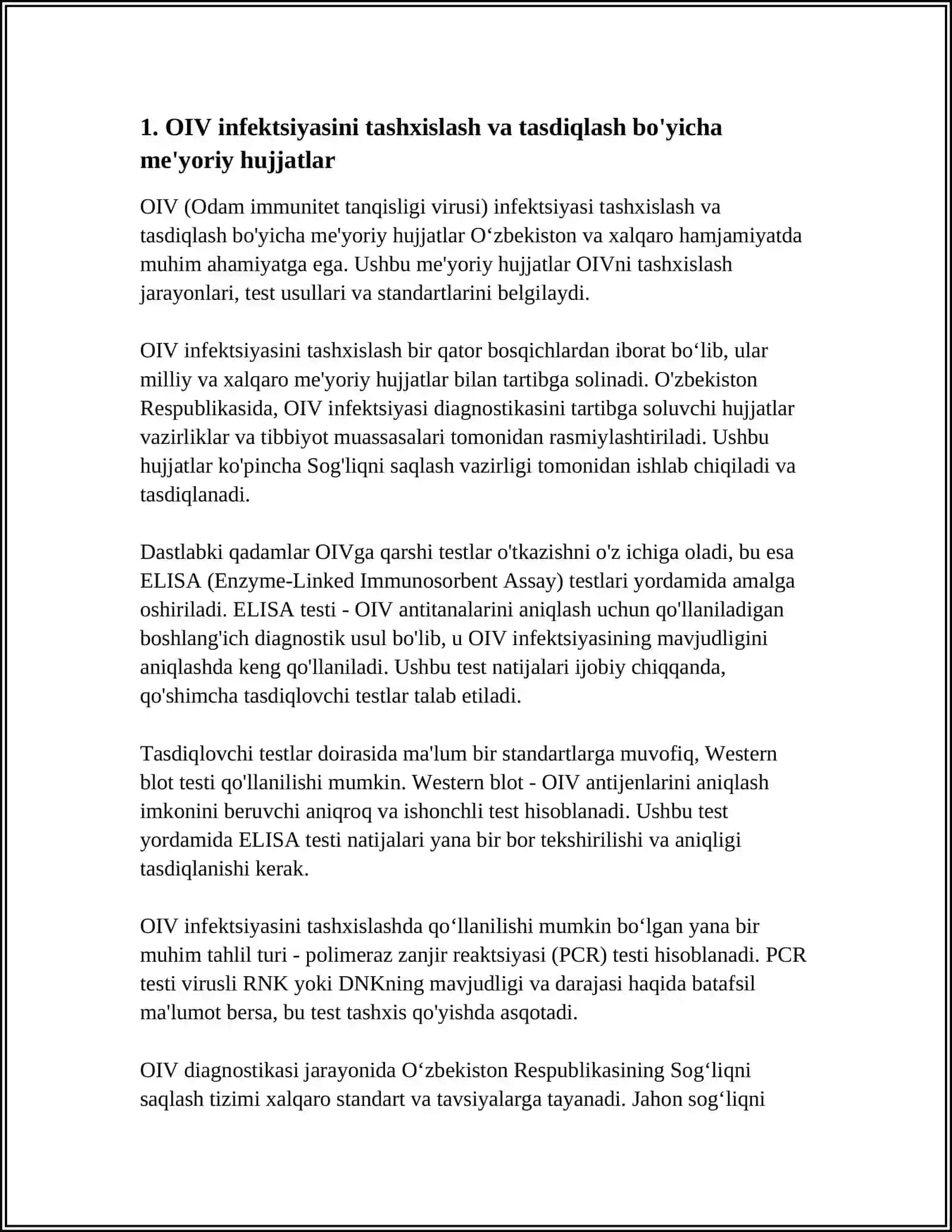 OIV INFEKSIYASI BO'YICHA MEYORLI HUJJATLAR 3