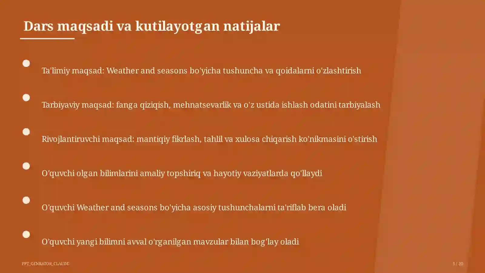 Weather and seasons (4-sinf) 3