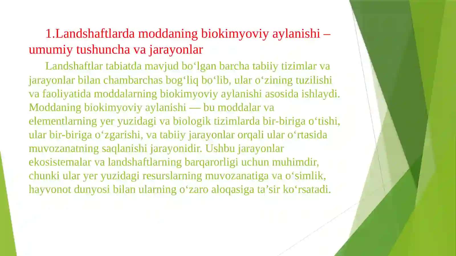 Landshaftlardagi moddaning biokimyoviy aylanishi 3