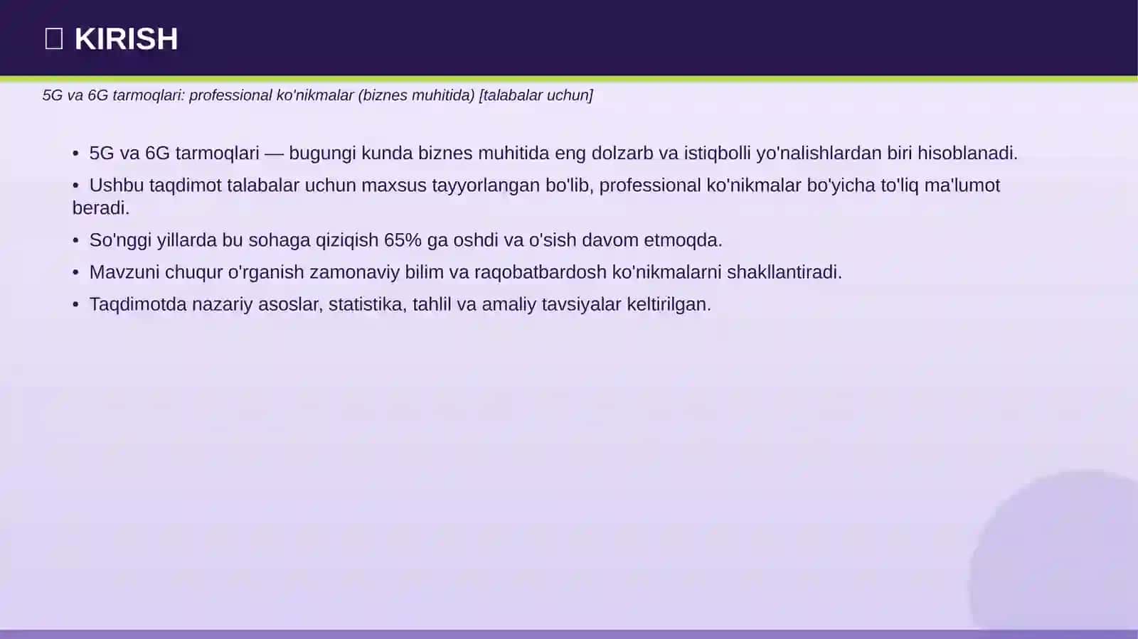 5G va 6G tarmoqlari: professional ko'nikmalar (biznes muhitida) [talabalar uchun] 3