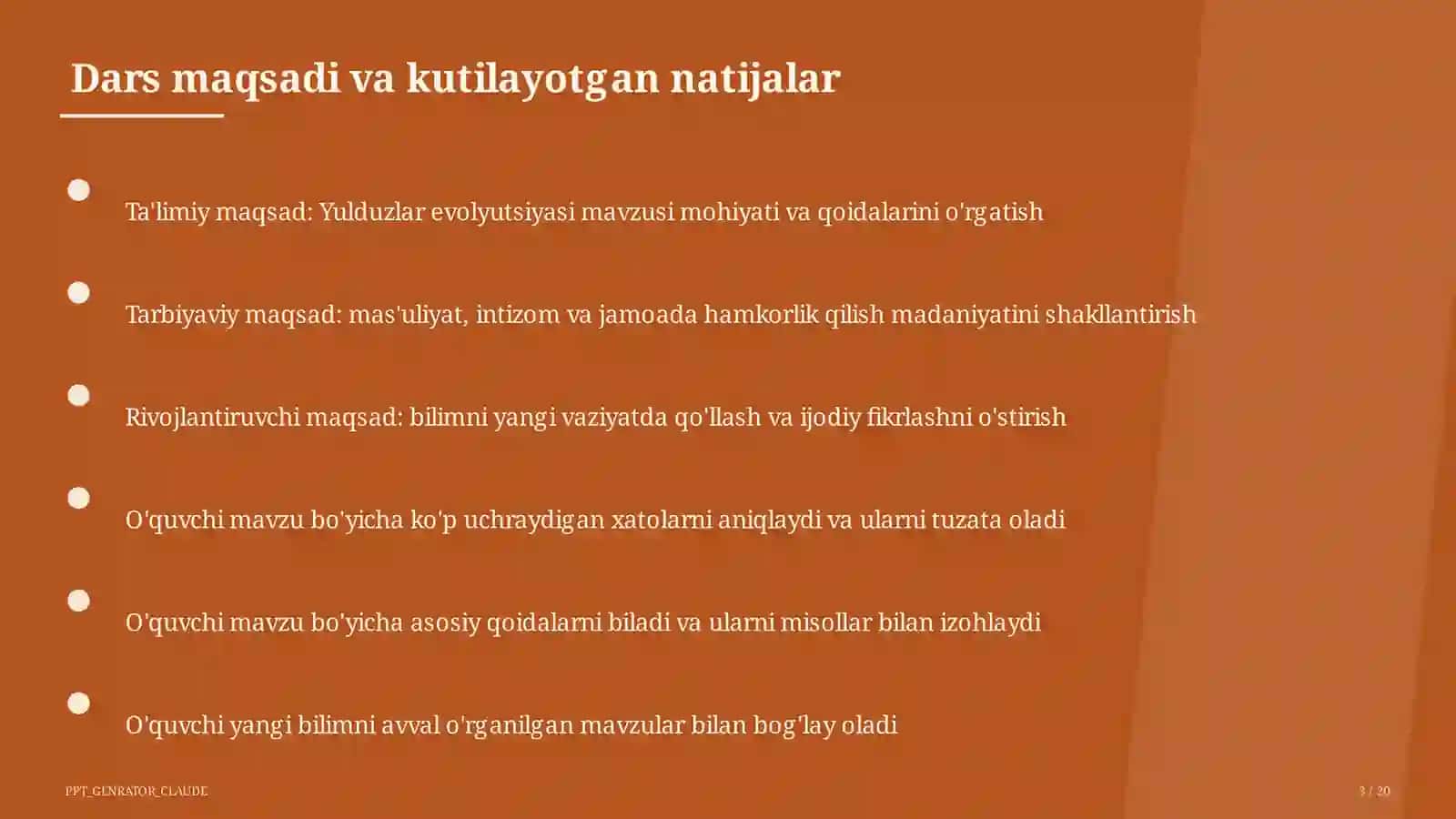 Yulduzlar evolyutsiyasi (11-sinf) 3