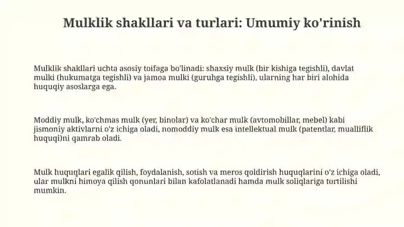 Mulk shakillari va turlari 3