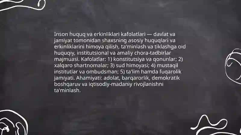 Inson huquq va erkinliklari kafolatlari 3