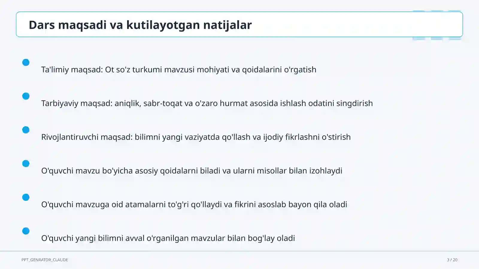Ot so'z turkumi (3-sinf) 3