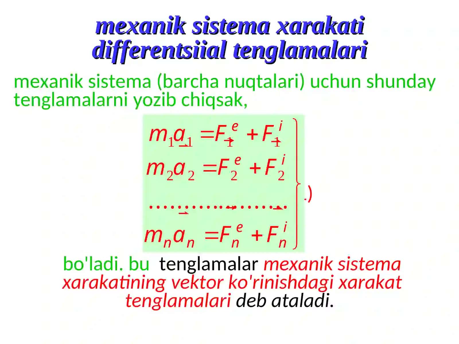 meхaniksistemaxarakatiningdifferentsiialtenglamalari 3