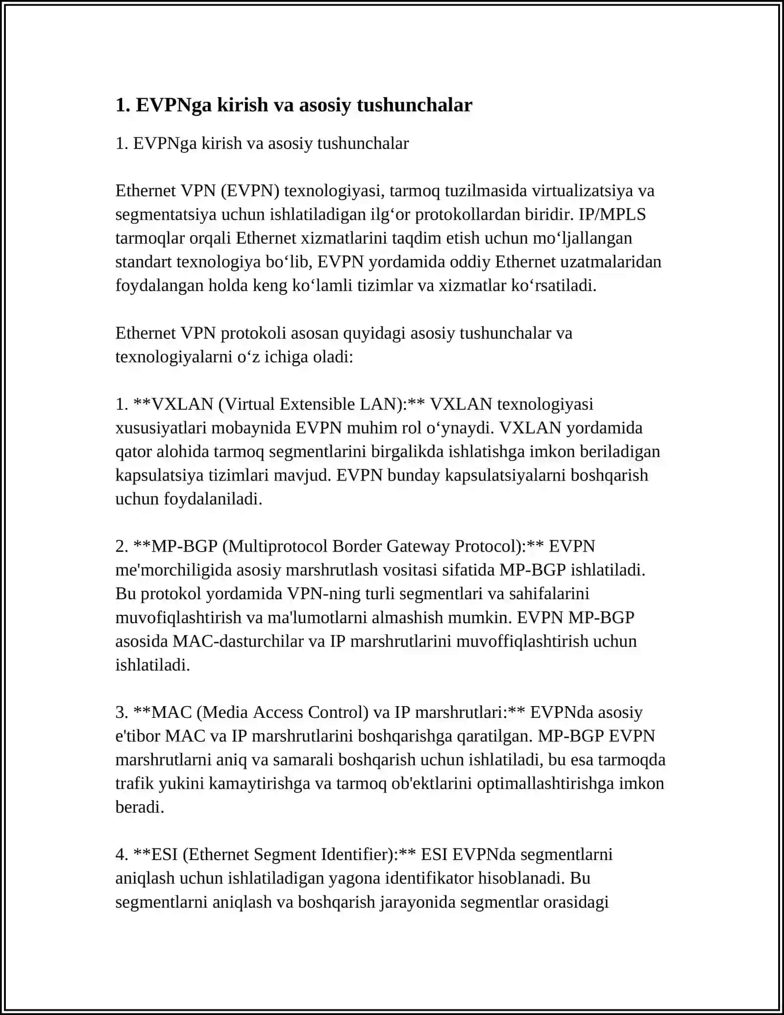 EVPN(ETHERNET VPN) PROTOKOLI 3