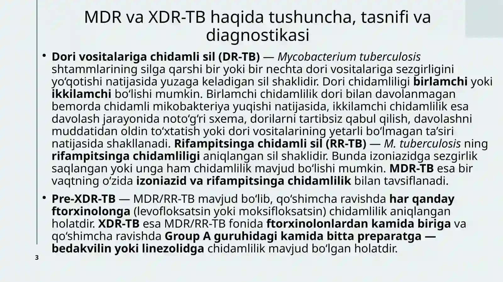 MDR va XDR-TB haqida 3
