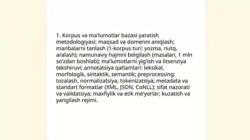 Korpus va ma'lumotlar bazasi yaratish metodologiyasi 3