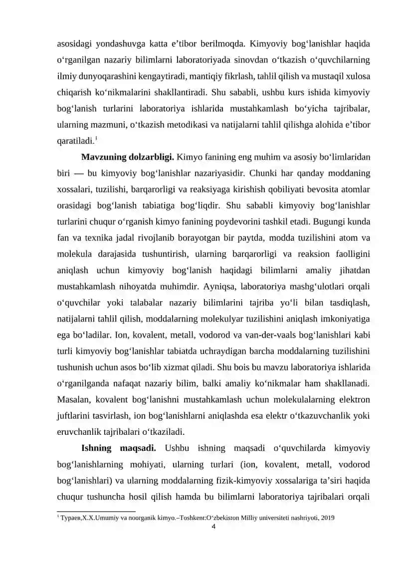 Kimyoviy bog‘lanish turlarini laboratoriya ishlarida mustahkamlash 3