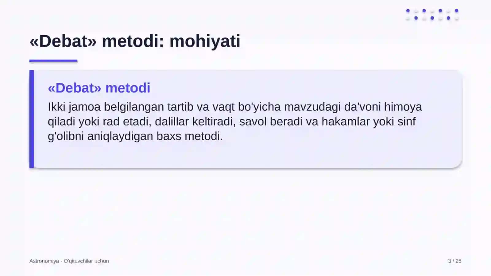astronomiya darslarida debat metodidan foydalanish 6022 3