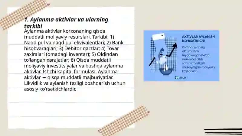 Aylanma aktivlar va ularning tarkibi 3
