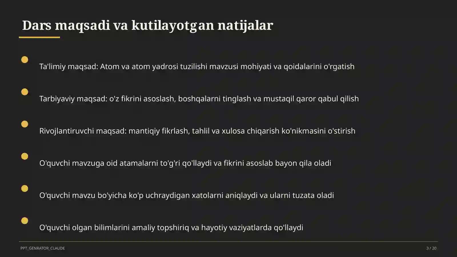 Atom va atom yadrosi tuzilishi (11-sinf) 3