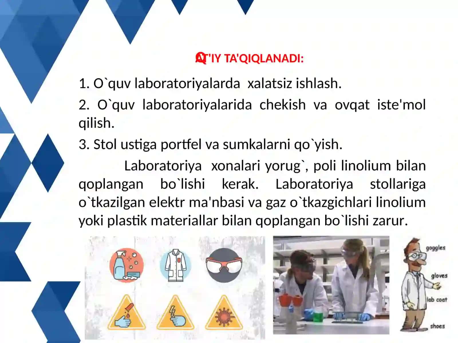 Laboratoriya mashg’ulotlari texnikasi bilan tanishtirish 3