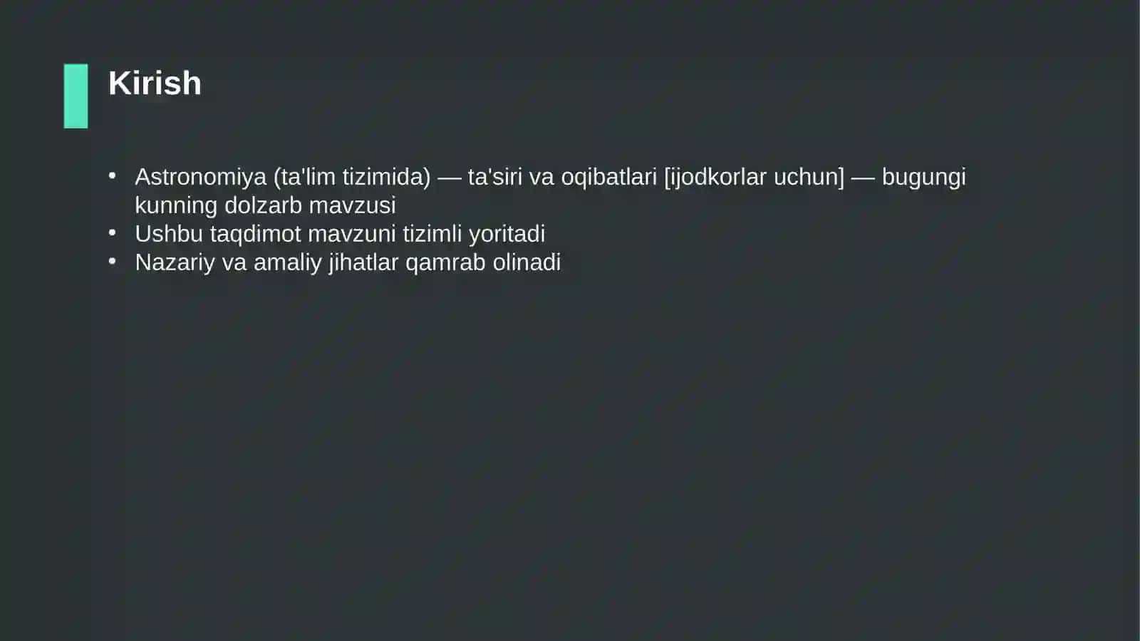 Astronomiya (ta'lim tizimida) — ta'siri va oqibatlari [ijodkorlar uchun] 3