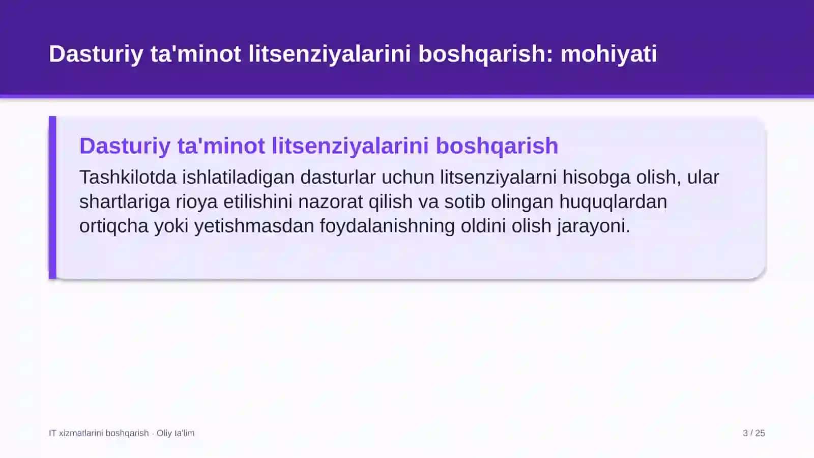 silga qarshi kurash dispanserlarida dasturiy ta'minot litsenziyalarini boshqarish 7022 3