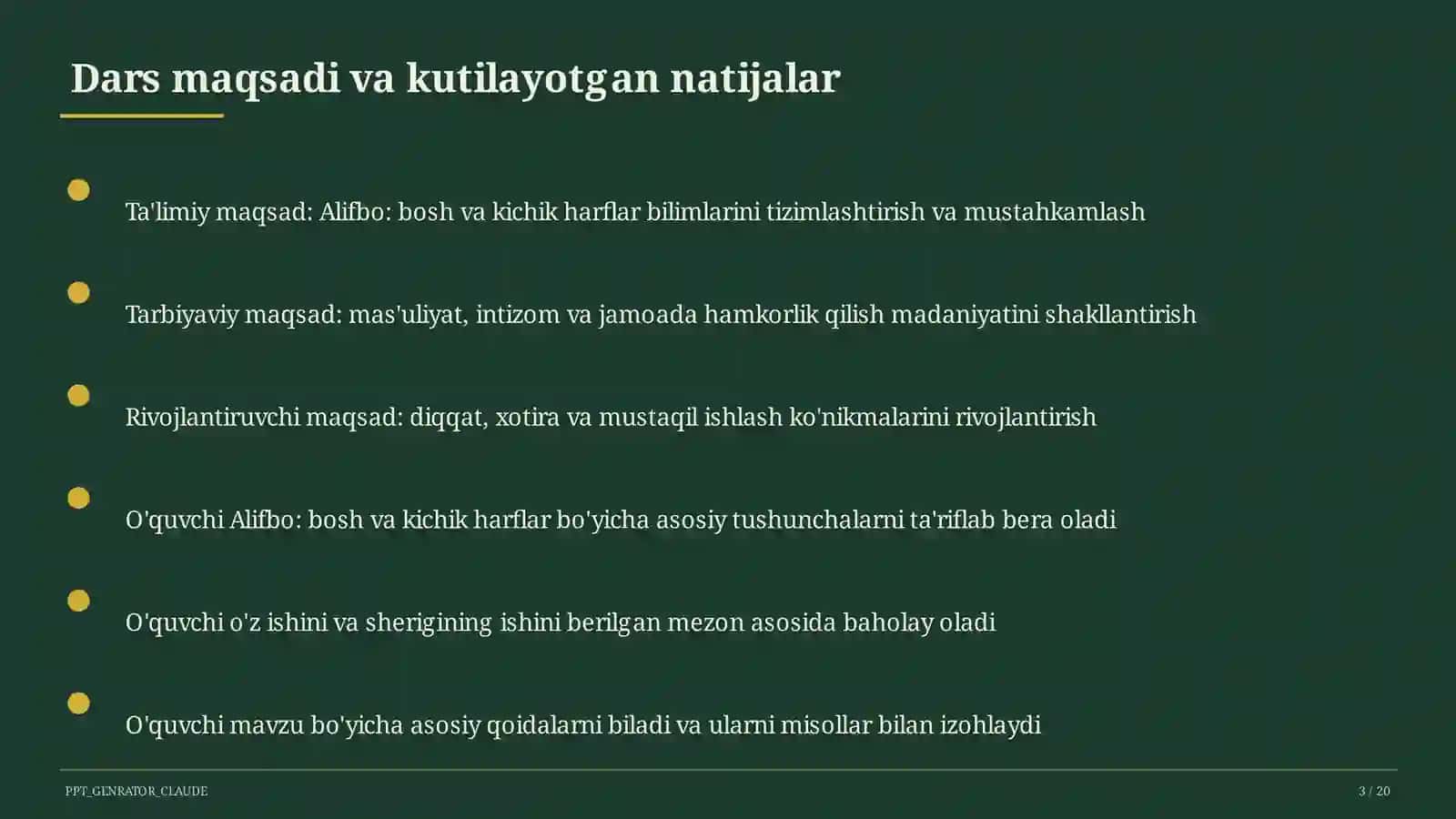 Alifbo: bosh va kichik harflar (1-sinf) 3
