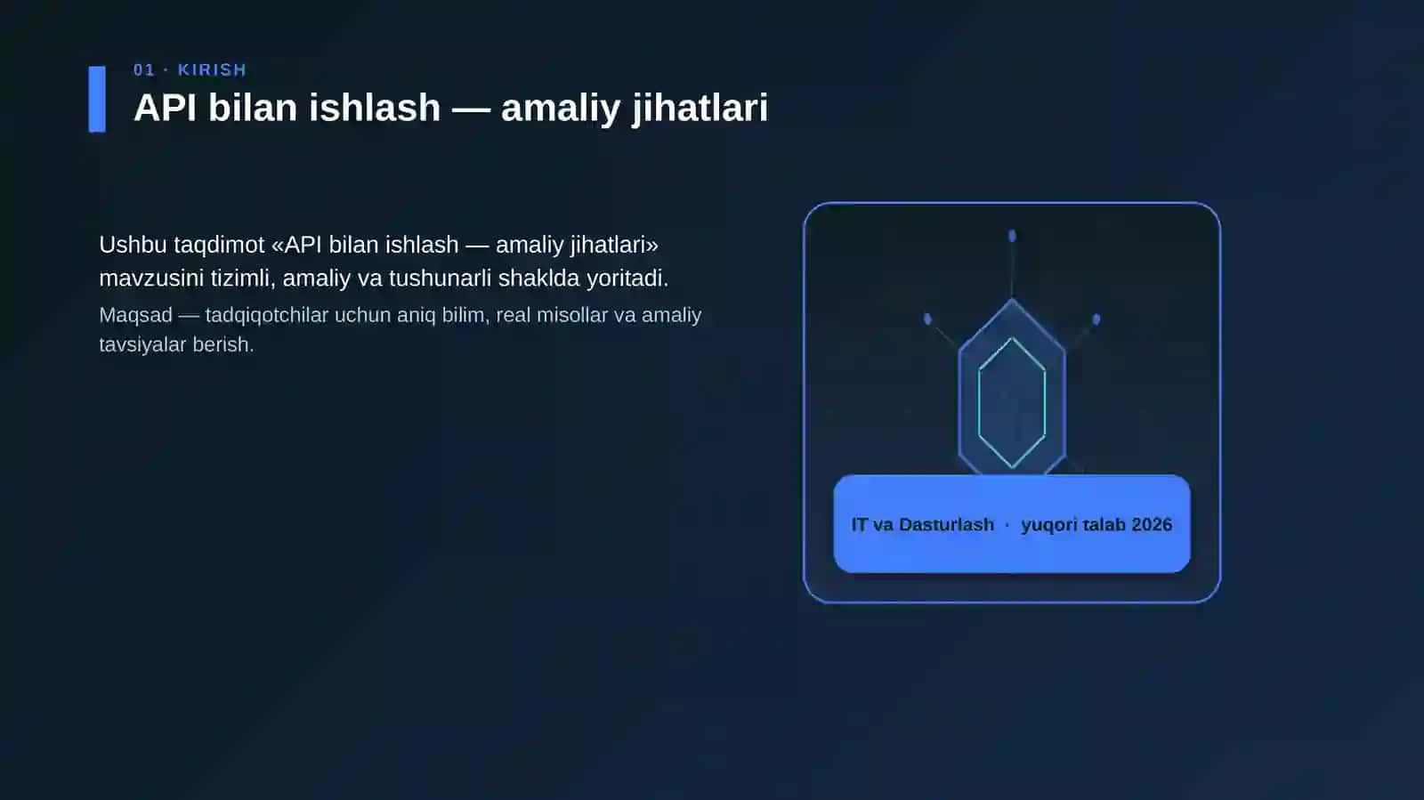 API bilan ishlash — amaliy jihatlari 3