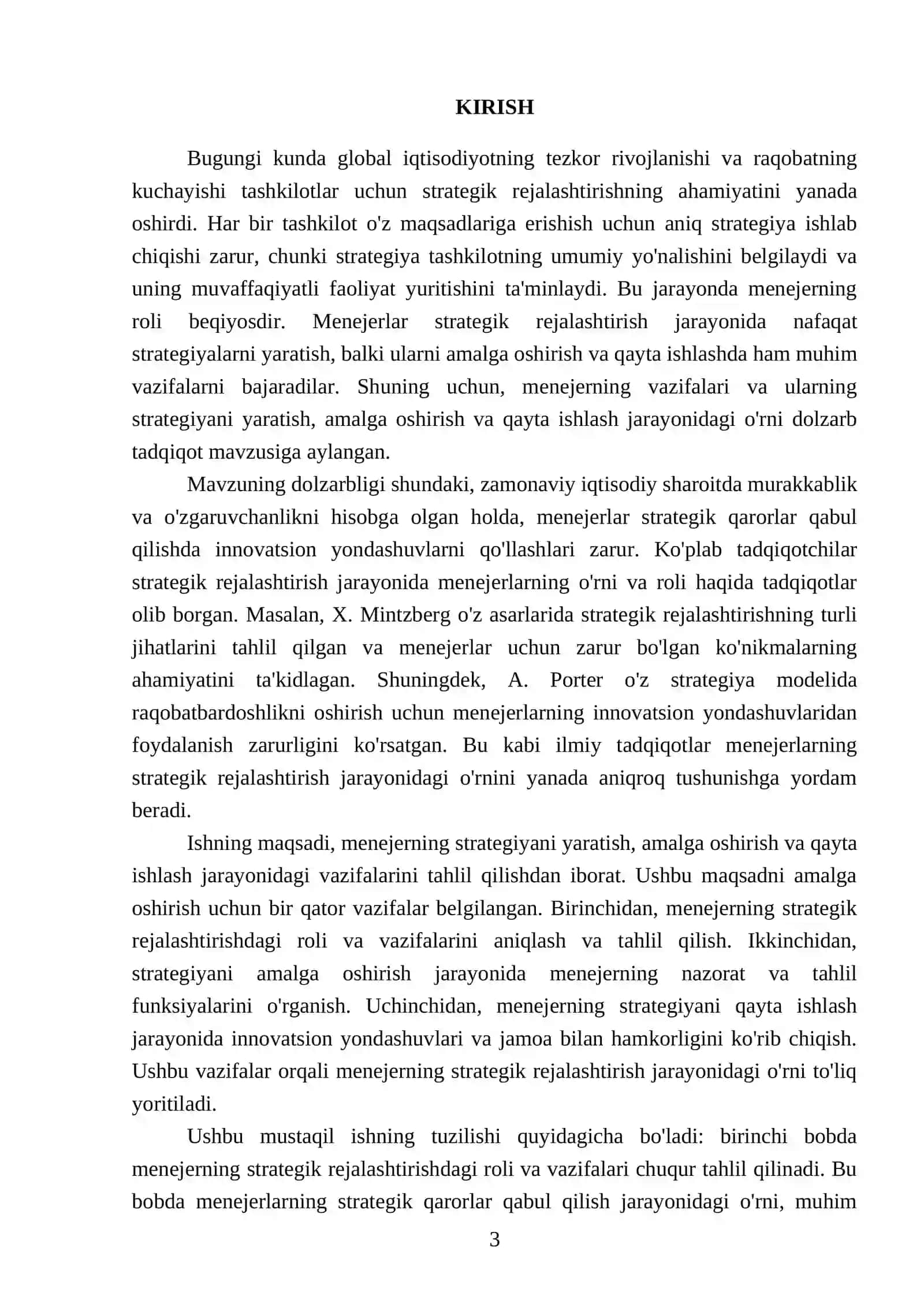 Strategiyani yaratishda va qayta ishlash jarayonida menejerning vazifalari 3